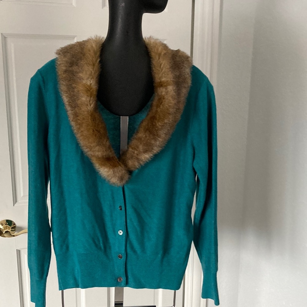 CaBi teal sweater size L